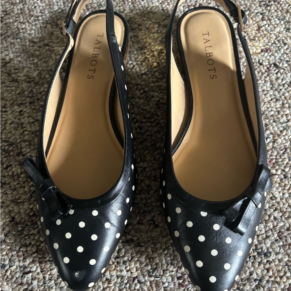 Talbots Black and White Polka Dot Flats